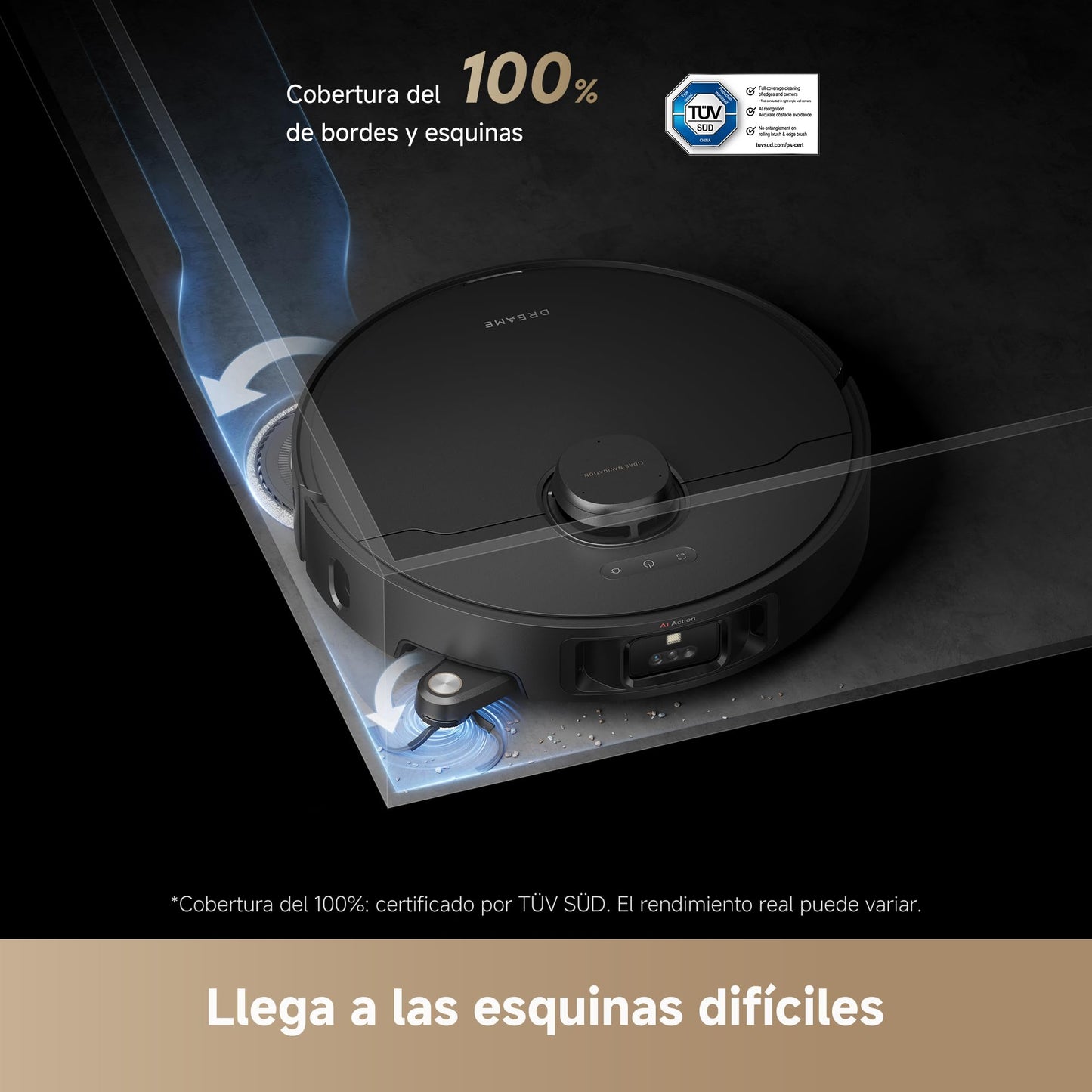 DREAME L40s Pro Ultra Aspiradora Robot, 19.000 Pa, Cepillo Doble HyperStream, Acceso a Altura de 4 cm, Cepillo Lateral Extensible y Elevable, Limpieza con Mopa de Agua Tibia a 75 °C, Autolimpieza 3.0