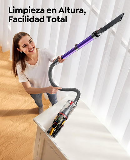 Aspiradora sin Cable 50kPa/600W/65Mins Aspiradora Escoba Potente Aromática con Cepillo para Mascotas, Modo AUTO, Manguera 1M, Anti-Enredos, 15 en 1 Ideal para Pelo de Mascotas/Suelos/Alfombras/Coche