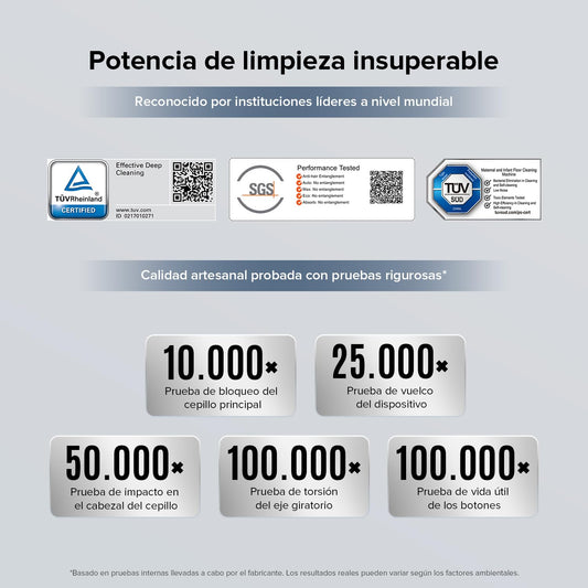 roborock F25 GT Aspiradora en Seco y Húmedo, Aspiradora-Fregona Sin Cable de 20.000 Pa, Autolimpieza a 90 °C y Secado, Limpieza de Bordes, Diseño Plano de 180°, Compacta (12,5 cm), Ligera